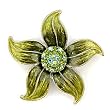 Antique Copper White Metal with Multi-Color Swarovski Crystal Brooch, Weight: 22.60gm - Flower Antique Copper White Metal with Multi-Color Swarovski Crystal Brooch, Weight: 22.60gm - Flower