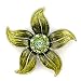 Antique Copper White Metal with Multi-Color Swarovski Crystal Brooch, Weight: 22.60gm - Flower