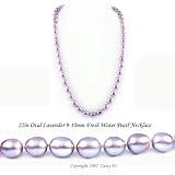 Single Strand 22 Inch 9-10mm purple Oval Shape Freshwater Cultured Pearl Necklace