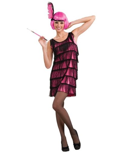 Pink Flapper Costume - Womens M-L (8-12)