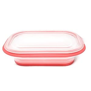 FoldTuk 6 Cup Rectangular Collapsible Bakeware and Storage Container, Red by FoldTuk Kitchenware