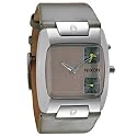 Nixon Banks Leather Men's Watch - Grey Dial / Grey Leather Band