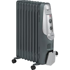 9 Rippen �lradiator mit zus�tzlicher W�rmeregulierung �ber Thermostatregler. Inkl. Brandschutz-Sicherheitskontaktschalter / zuverl�ssiges Deutsches Markenprodukt (Modell 505521)