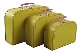 Resource International 8947000 Cargo Mini Suitcases 3 Piece Set- Banana
