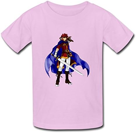 QDJT Youth Fire Emblem Kids Boys And Girls T-Shirt - XS Pink