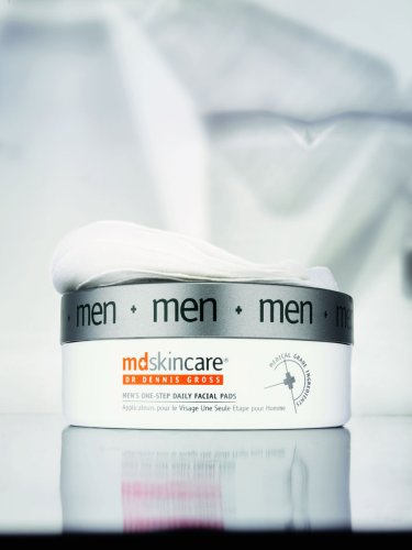 MD Skincare Men's One-Step Daily Facial Pads, 45 Applications