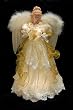 16.5" Lighted Ivory and Gold Angel Christmas Tree Topper - Clear Lights