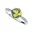 14K White Gold Peridot and Diamond Ring