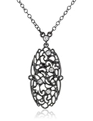 T Tahari Oval Lace Pendant Necklace, 18"