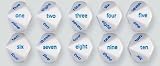 Set of 5 Dices - 10 Sided polyhedral - Word English Numbers