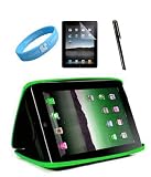 Cube Black-Green Carrying Case for iPad + Apple iPad Black Stylus + Screen Protector + Wristband