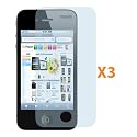 Fosmon Transparent Clear Screen Protector for iPhone 4 4G HD with Lint Cleaning Cloth - 3 Pack