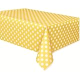 Yellow Polka Dot Table Cover, 108-Inch x 54-Inch