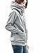 Allegra K Winter Women Full Zip Hoodie Varsity Hoody Hooded Coat Light Grey XL
