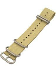 24mm Solid Khaki Urban 5 Ring Military Nylon Watch Band / Strap Fits All Watches!!!