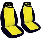 2 black and yellow car seat covers for 2000 Chevrolet Camaro. 
