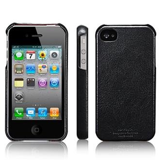 SGP iPhone 4 / 4S Leather Case Genuine Leather Grip [Legend Black]