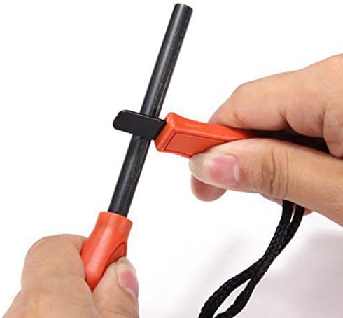 Survival Fire Starter Emergency Wild Series Magnesium Flint Stick Striker Stone Rod and Igniter / Ignitor with Lanyard Rope for Lighting Fires While Camping, Hunting, Boating, Hiking, or Outdoors in the Wilderness