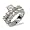 Eve's Addiction Dazzling Round and Emerald Cut CZ Wedding Ring Set, 6