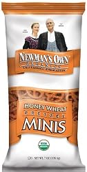 Newman's Own Organics Honey Wheat Mini Pretzels, 7-Ounce Bags (Pack of 12)