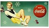 Coca-Cola (Winter) HIGH QUALITY CANVAS Print With Light Added BRUSHSTROKES Unknown 24x14