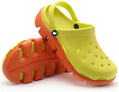WULAODA Men'S&amp;Women'S Garden Clog Shoes Yellow Orange8 D(M) Us