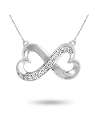 Forever Heart , 10K White Gold and Diamond Pendant