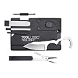 Tool Logic SC2SB Credit Card Companion Card Tool 1-Inch Blade, LED Light and Scissors, Black