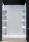Tub Replacement. TRIO 36x48 shower tray and backwall combo. Center drain. DL-6173C-00