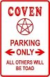 COVEN PARKING novelty halloween sign NEW