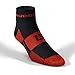 MudGear Quarter Crew Trail Socks, Blister-Resistant, Sweat-Resistant & Quick-Drying for Running, Hiking & Cycling, Non-Slip, Breathable, Cushioned Footbed, Made in USA, 2-Pack, Large, Black/Orange