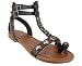 Stud D&Atilde;&copy;cor Gladiator Sandal 8 BLACK