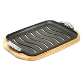 Compare Prices of healthy cookware-Cuisinart CGP-202C Pre-Seasoned Cast Iron Non-Stick Grilling Platter with Birchwood Serving Tray