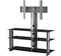 Sonorous PL2130 Piano Black Glass and Silver Aluminium Stand for TV  Sizes upto 42inch