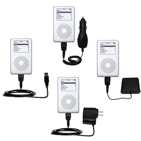 Road Warrior Kit for the Apple iPod Photo (60GB) includes a Car and Wall Charger AND USB... by Gomadic for the Apple iPod Photo (60GB)