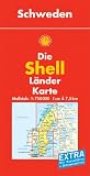  : Shell L&auml;nderkarte. Schweden. 1 : 750 000: Mit Ortsverzeichnis und Reisef&uuml;hrer