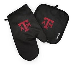 Texas A&M Mitt Potholder Set Aggies Logo for Kitchen Tailgating or Barbecue Pot Holder College NCAA Licensed Kitchen Tailgating Accessories make Great Unique GIFT IDEAS for HIM or HER, College Students Fans Men Ladies Woman Women