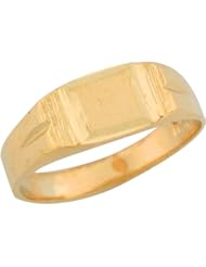 10k Yellow Gold Diamond Cut Modern Design Signet Baby Ring