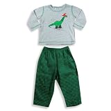 Mis Tee V-Us - Infant Boys Long Sleeve Pant Set, Grey, Green