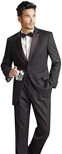 Men's Formal Black Wool Blend Tuxedo Suit