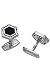 18k White Gold & Diamond Cufflinks with Polygon Onyx Gemstones
