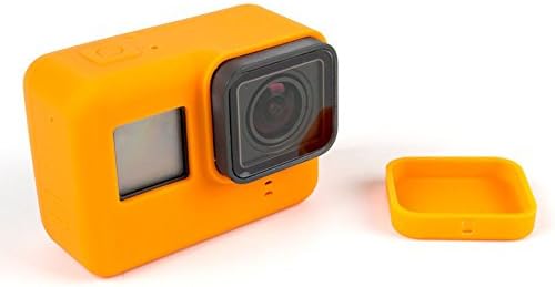 JINSER Gopro Hero 5 Silicone Cover Soft Case Protective Housing Case + Lens cap Cover for Gopro Hero 5 Action Camera (orange)