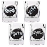 NBA San Antonio Spurs Four Piece Square Shot Glass Set (Individual Logos)