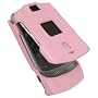 Motorola Razr V3 V3c V3i V3m Baby Pink Leather Wrapped Leather clip-on accessory Cover with Removable Ratcheting Belt Clip