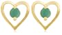 Yellow Gold Overlay Sterling Silver Emerald Heart Earrings