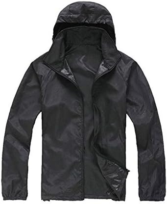 Unisex Womens Ladies Outdoor Cycling Hiking Waterproof Windproof Coat Jacket (Medium, Black)