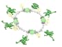 Frogs Green Frog Charm and Crystal Stretch Bracelet