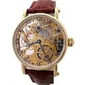 Adee Kaye Mechanical See-Thru Skeleton Watch #AK4005-MG (Gold Tone)