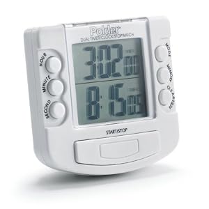 Polder 893-90 Dual Kitchen 20-Hour Timer Clock Stopwatch