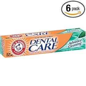 Arm & Hammer Dental Care Fluoride Toothpaste, Advance Cleaning, Maximum Strength, Fresh Mint 6.3 oz (178 g) (Pack of 6)